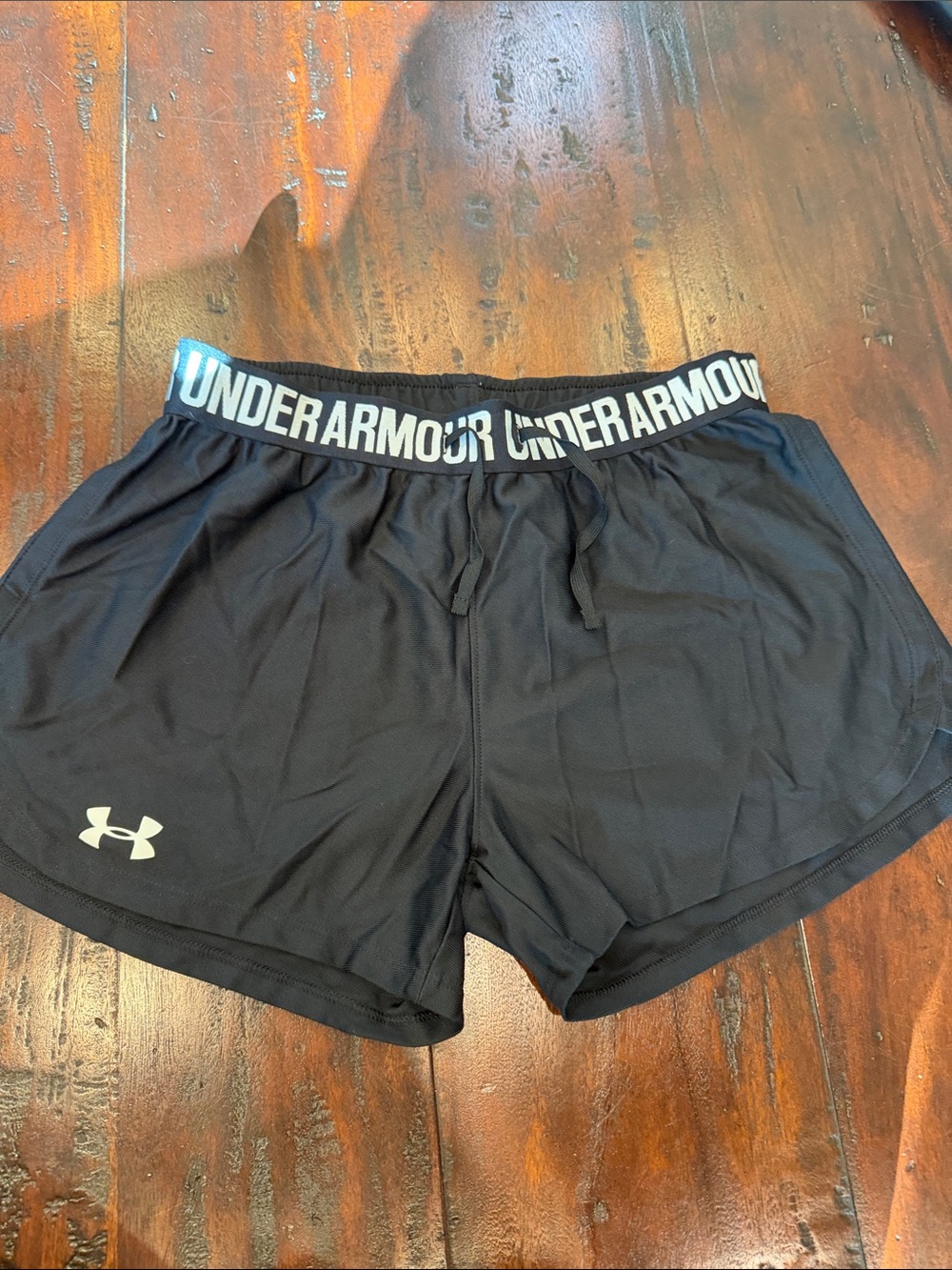 Under Armour Black Women's Athletic Shorts with Branded Waistband
